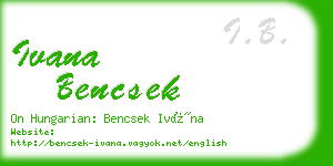 ivana bencsek business card
